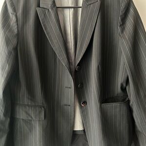 Tahari Arthur S. Levine Pinstripe Blazer - Black/Grey - Size 12